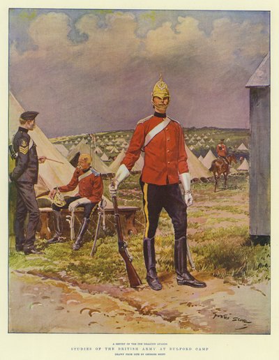 Studies of the British Army at Bulford Camp by Georges Bertin Scott